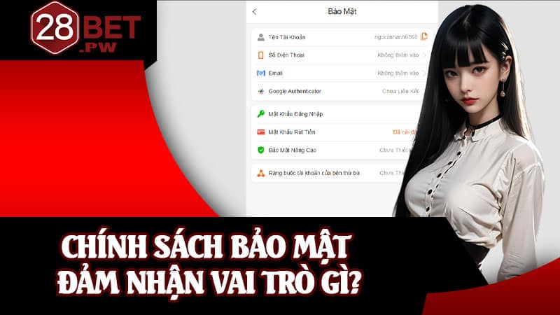 Chính sách bảo mật đảm nhận vai trò gì?